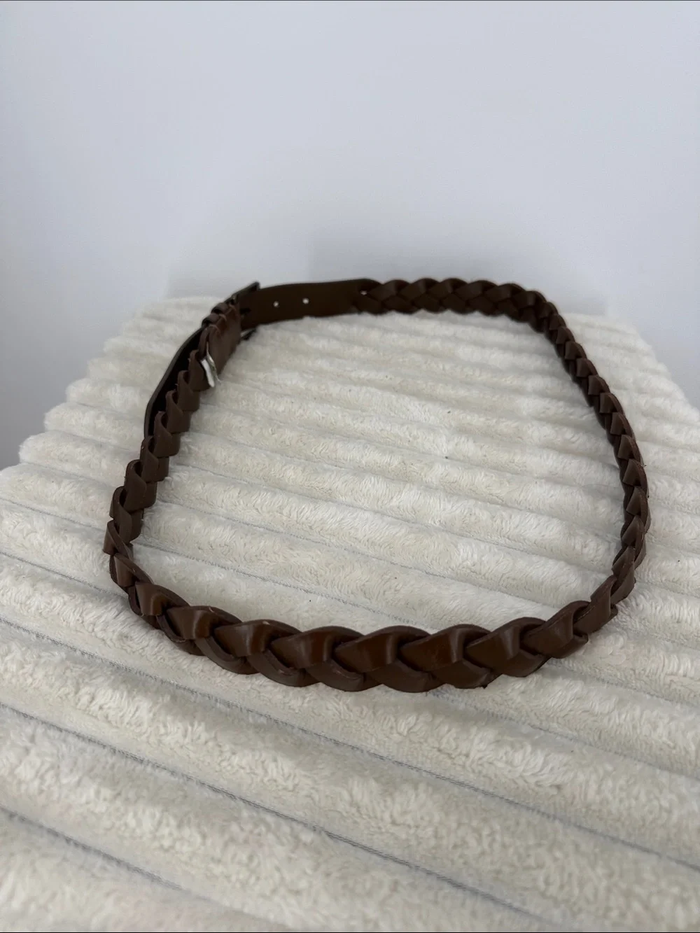 Classic Brown Braided Leather Belt for Men